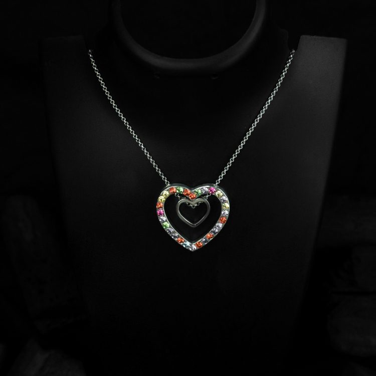 Graceful Multicolor Heart Shape Necklace