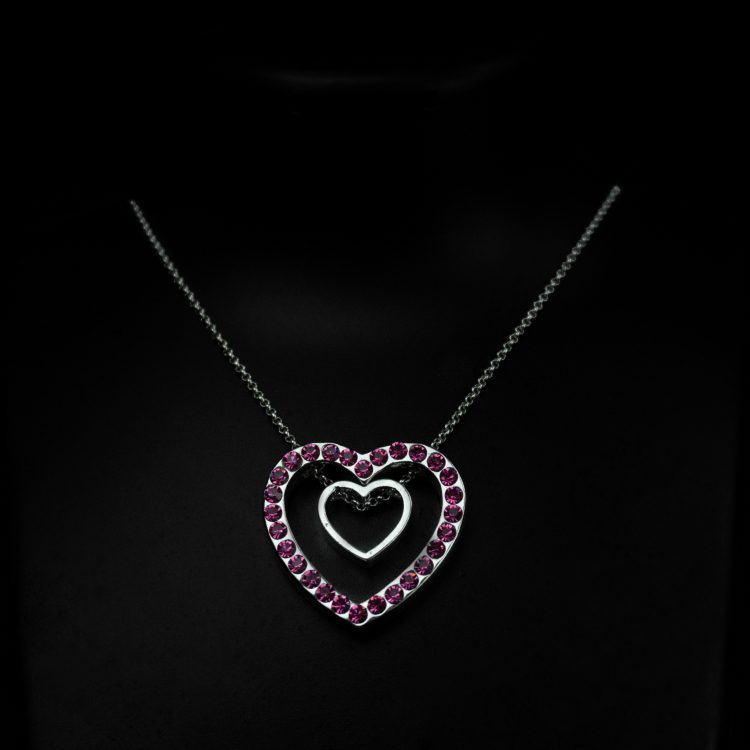 Graceful Pink Heart Shape Necklace
