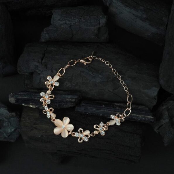 Orchids Flower Rosegold color Bracelet