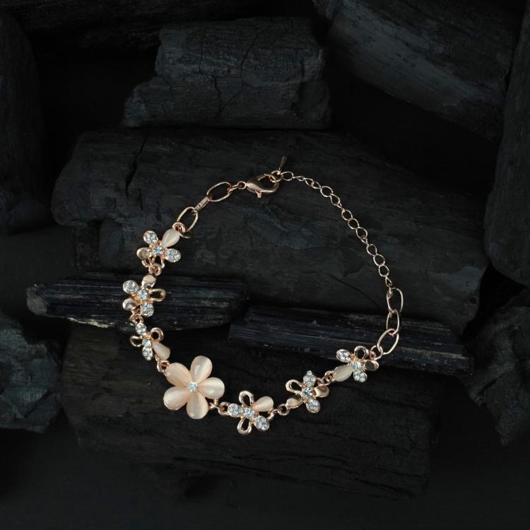 Orchids Flower Rosegold color Bracelet