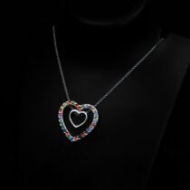 Graceful multicolor heart necklace