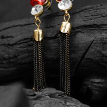 Glamorous red crystal earrings