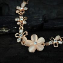 Orchids Flower Rosegold color Bracelet