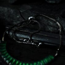 Green Crystal Rectangle Slider Bracelet