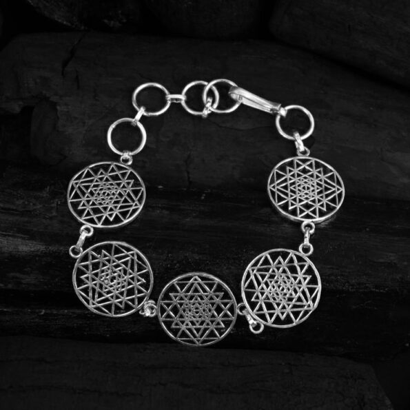 Chakra Silver Color Chain Bracelet