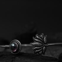 Stone Bracelet with Lotus Accent
