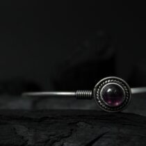 Stone Bracelet with Lotus Accent