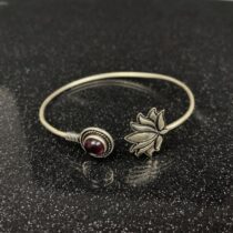 Stone Bracelet with Lotus Accent