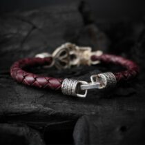 Brown Leather Lion Bracelet