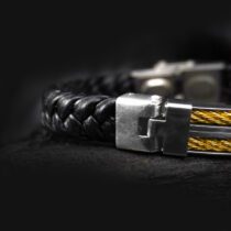 Black leather Stylish Bracelet