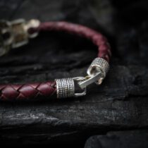 Brown Leather Lion Bracelet
