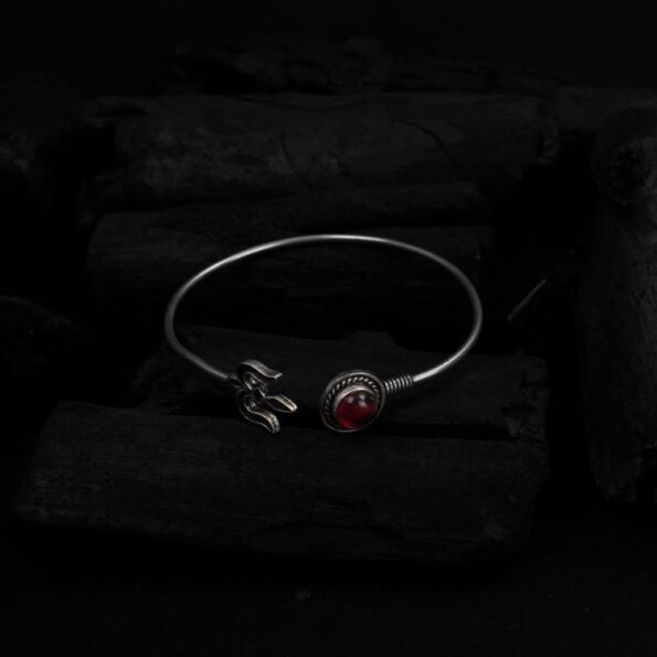 Stone Bracelet with Lotus Accent