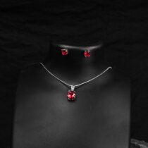 Colored Diamond Necklace With Stylish Earrings