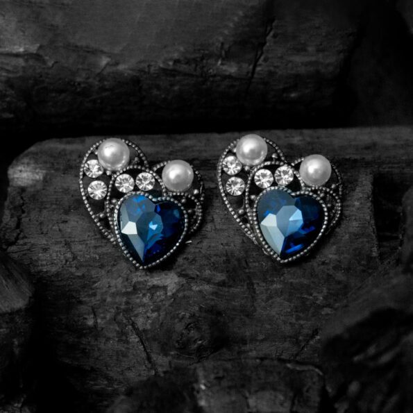 crystal heart earrings