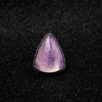 Raw Stone Silver Color Ring