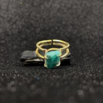 Raw Stone Golden Color Ring