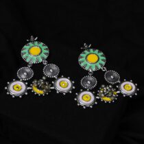 Traditional Tribal Dual Tone Earrings