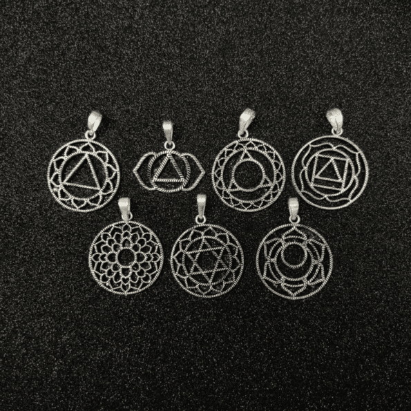 Oxidized 7 Chakra Pendant