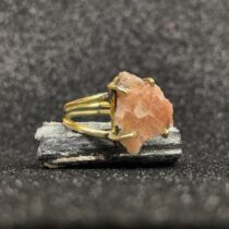 Raw Stone Golden Color Ring