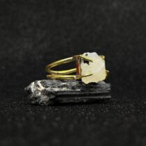 Raw Stone Golden Color Ring