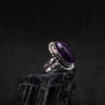 Raw Stone Silver Color Ring