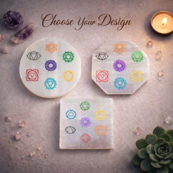 Selenite 7 Chakra Plate