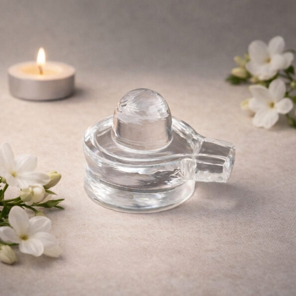Sphatik Shivling Crystal Clear Quartz Shiv Lingam