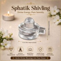 Sphatik Shivling Crystal Clear Quartz Shiv Lingam