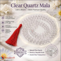 Clear Quartz Mala With Certificate Sphatik Mala 8mm Beads Mala