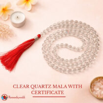 Clear Quartz Mala With Certificate Sphatik Mala 8mm Beads Mala
