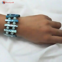 Dyed Mother of Pearl Chunky Bright Blue Bracelet