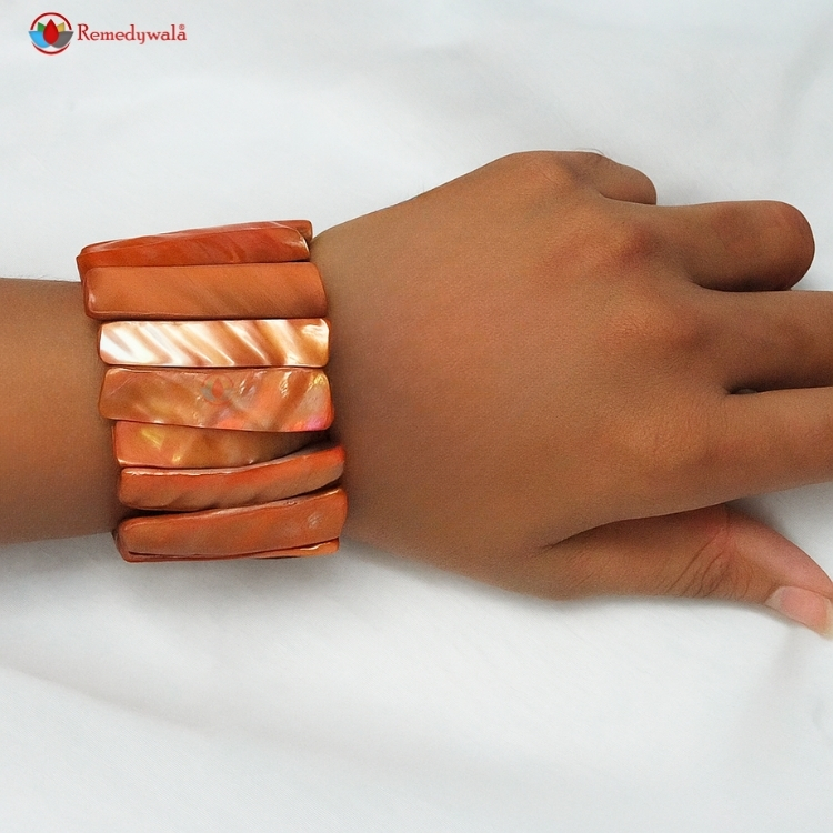 Vintage Orange MOP Shell Bracelet