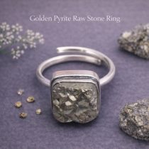 Golden Pyrite Raw Stone Ring