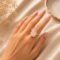 Rose Quartz Rough Stone Ring