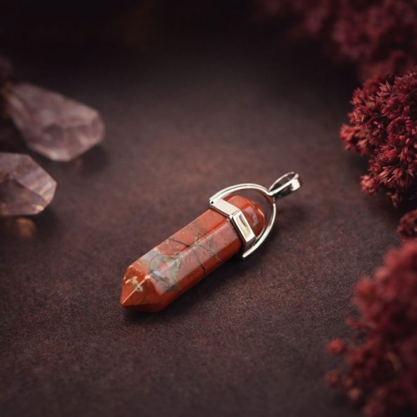 Red jasper Double Terminated Pencil Pendant