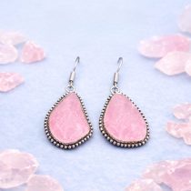 Rose Quartz Raw Stone Earrings