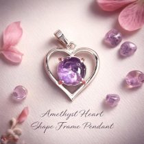 Amethyst Heart Shape Frame Pendant
