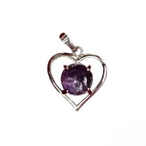 Amethyst Heart Shape Frame Pendant