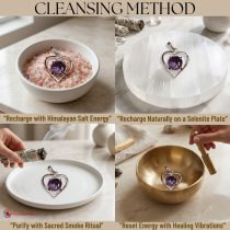 Amethyst Heart Shape Frame Pendant