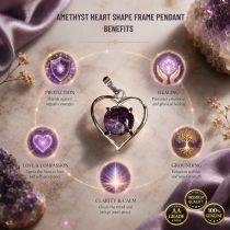 Amethyst Heart Shape Frame Pendant