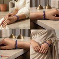 Amethyst Lapiz Bracelet 8mm