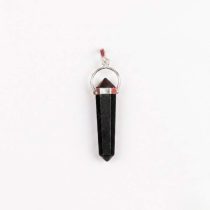 Black Shungite Double Terminated Pendant