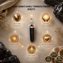 Black Shungite Double Terminated Pendant