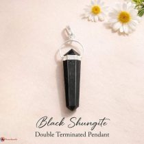 Black Shungite Double Terminated Pendant