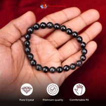 Black Tourmaline Diamond Cut Bracelet