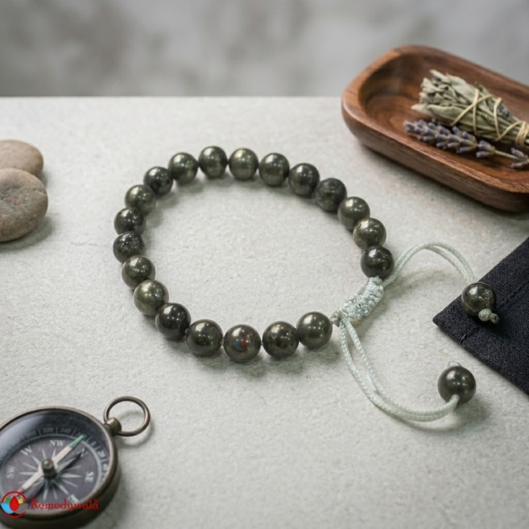 Golden Pyrite Macrame Bracelet