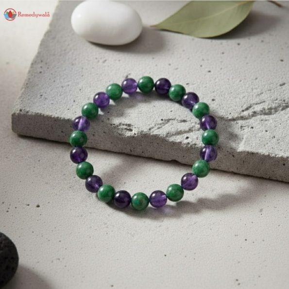 Green Jade Amethyst Combination Bracelet 8mm