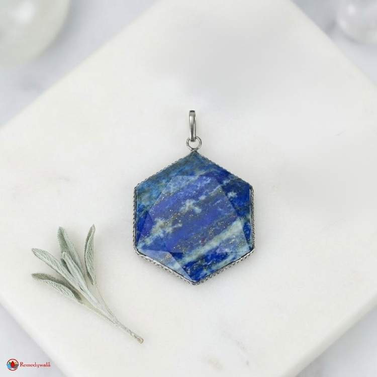 Lapis Lazuli David Star Shape Frame Pendant