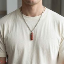 Red jasper Double Terminated Pencil Pendant