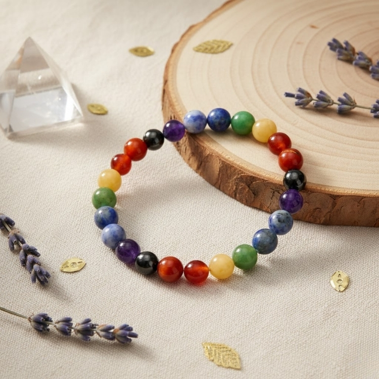 Seven Chakra Natural Stone Bracelet